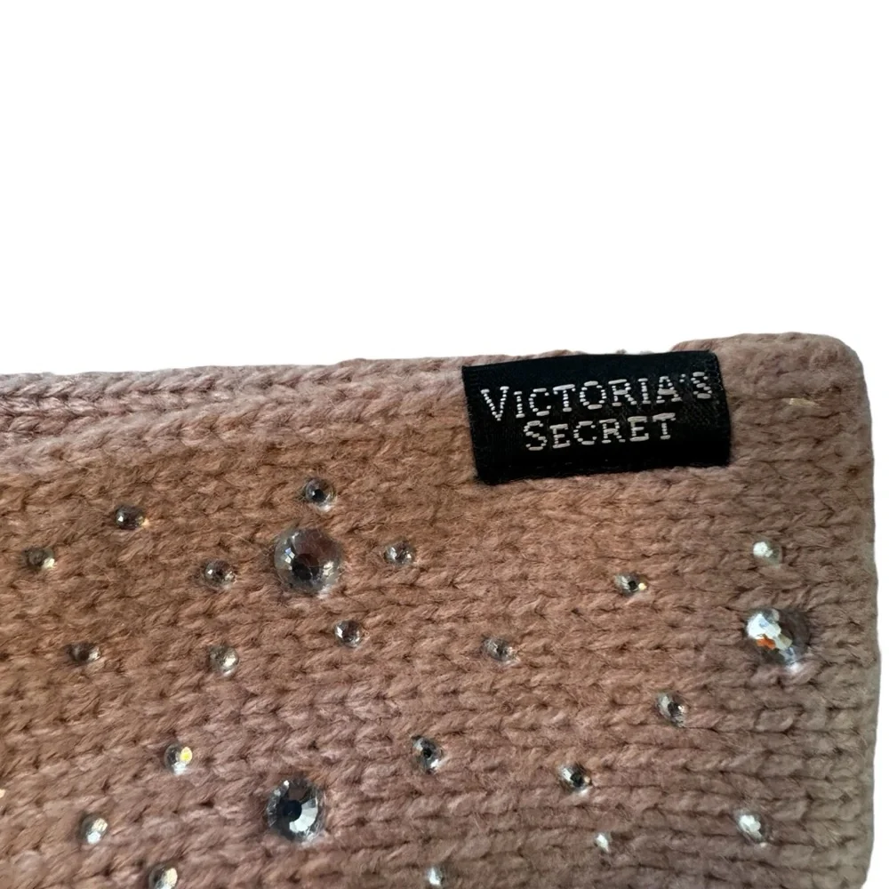 *Women’s Victoria’s Secret Mauve Pink Acrylic Knit Headband With Rhinestones